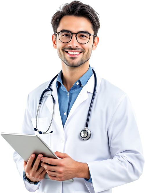 a-male-doctor-holding-a-tablet-computer-free